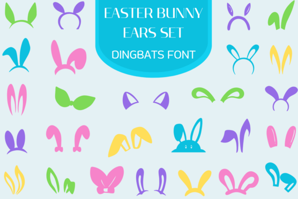Easter Bunny Ears Set: A Delightful Dingbats Font for Makers