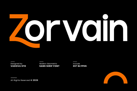 Zorvain: The Modern Geometric Sans Serif for Bold Brand Identity